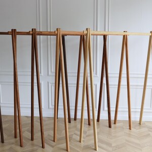 Perchero de madera, percha, perchero de madera maciza, perchero con marco, perchero colgante, perchero de exhibición, soporte para ropa, armario, regalo personalizado imagen 9