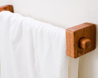 Wooden Towel Rack, Wall-Mounted Towel Holder, Wood Towel Bar, Towel Rail, Towel Hanger, Modern Towel Holder, Rustic Towel Bar,Bathroom Decor