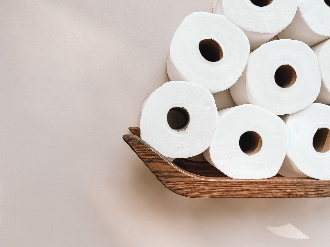 Toilet Paper Holder|organizer for Toilet Paper|bathroom Organizer|shelf Wc|roll Wall Mount|wood ...