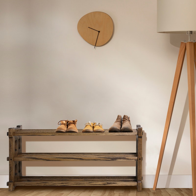 Oak Shoe Rack 3 Tier - Etsy