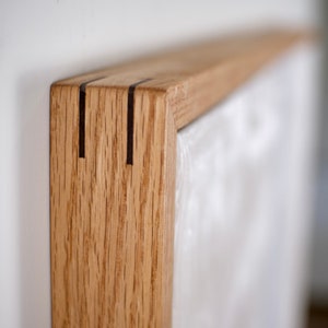 Marco flotante de madera maciza, totalmente ensamblado, madera de roble, marco minimalista para lienzo, marco para lienzo, para obras de arte, marco de madera de roble, marco para fotos, personalizado imagen 5