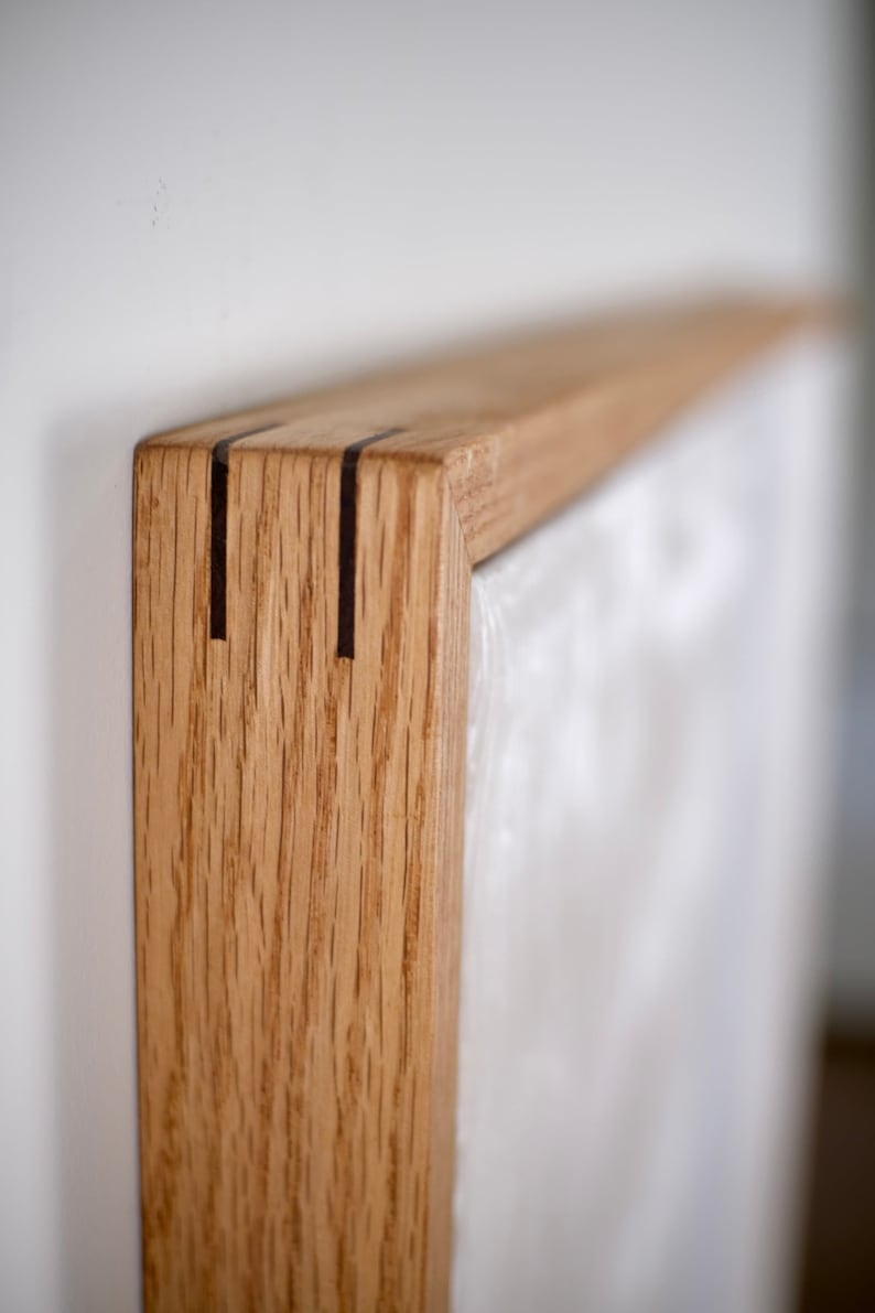 Marco flotante de madera maciza, totalmente ensamblado, madera de roble, marco minimalista para lienzo, marco para lienzo, para obras de arte, marco de madera de roble, marco para fotos, personalizado imagen 5