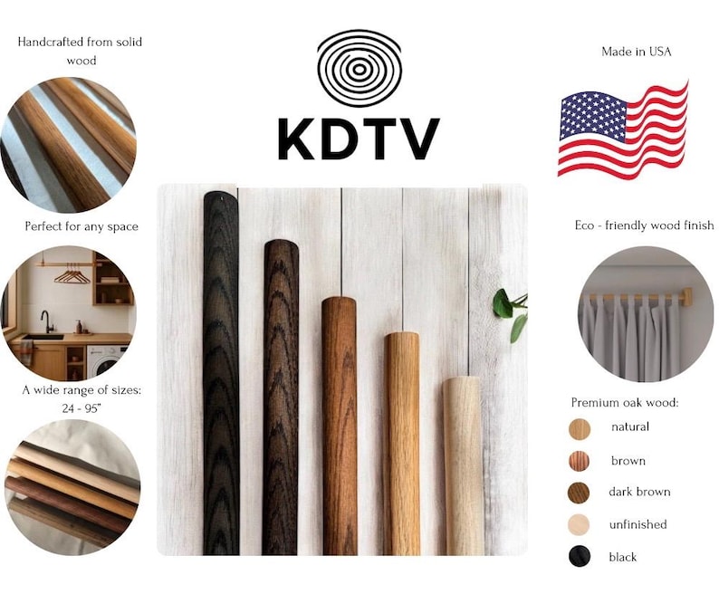 Wood Rod, Wooden Dowels, Unfinished Wood Stick Wooden Round Dowels Custom Size Oak Dowels for DIY Projects Bild 2
