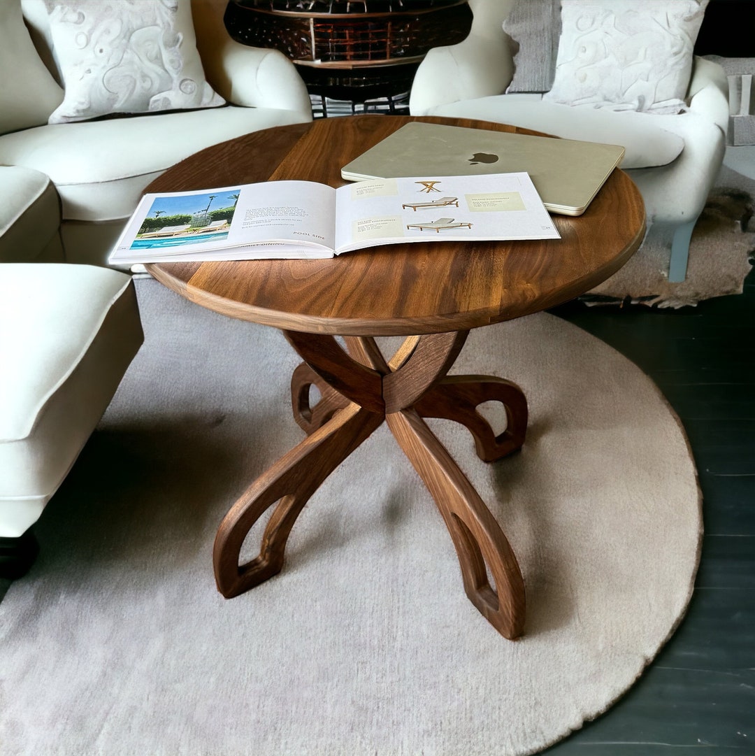 Unique Coffee Table, Modern Coffee Table, Wooden Side Table, Walnut ...