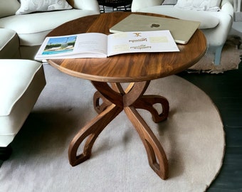 Handcrafted Walnut Coffee Table: Modern Solid Wood Living Room Table