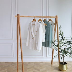 Solid Oak wood clothes rack,Clothing rack,Garment rack,Clothes hanger rack,Wardrobe rack,Display rack,Portable clothes rack,Closet organizer
