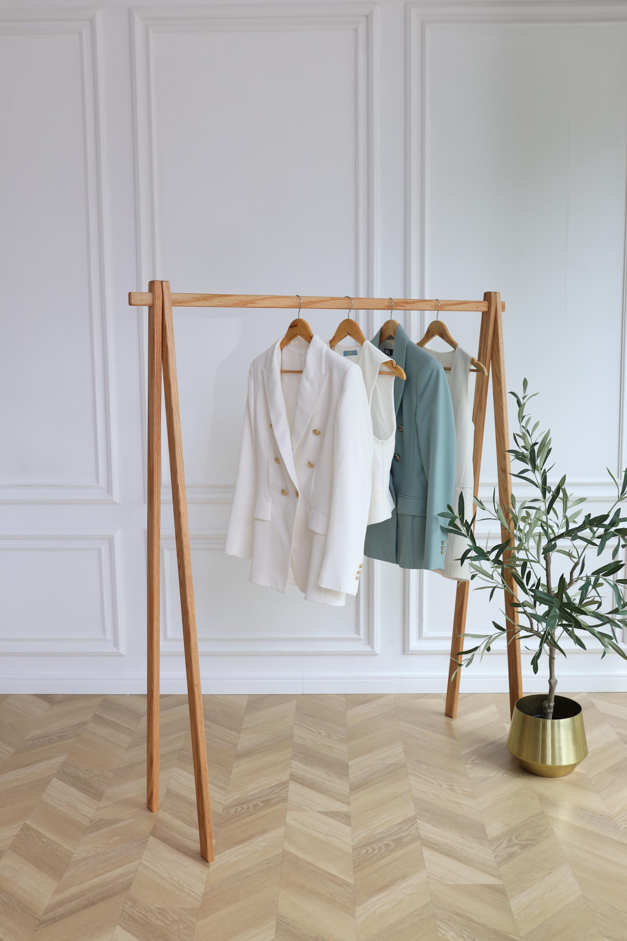 木製ラック・ウッドラック Wooden Brass Hanger Rack part 1 Solid Oak Wood Clothes Rack,clothing Rack,garment Rack,clothes