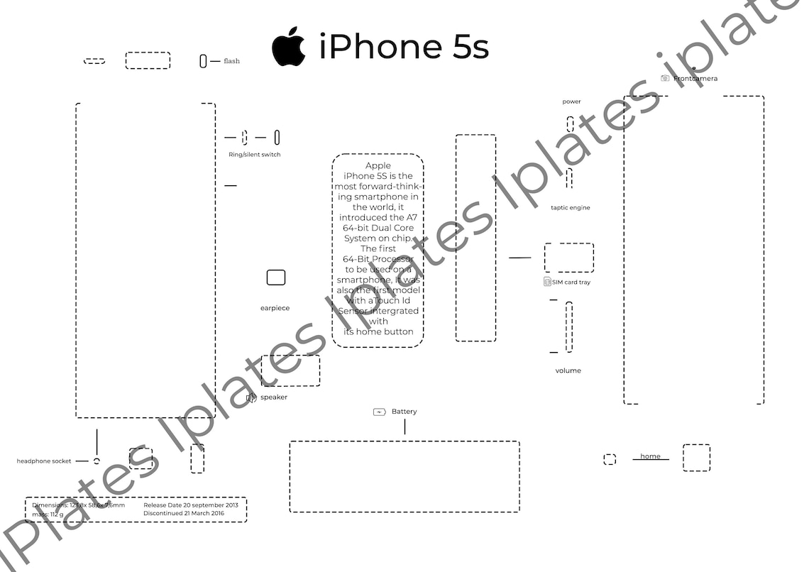 Iphone 5s Teardown Template Deconstruction Template For Etsy