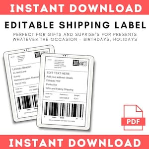 Editable Christmas Packaging Label Christmas Delivery Label ...