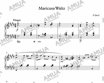 Maricusa-Walzer - Klaviernoten von FDavil