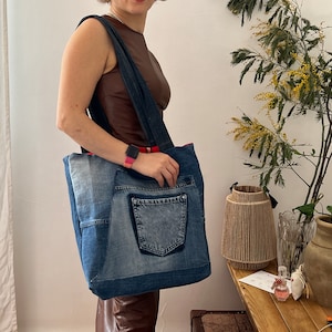 Denim Bag, Recycled Denim, Big Bag, Casual Bag, Sport Bag, UNISEX BAG, Upcycled Denim Bag, Upcycled Jean Bag, Gammastudio, Code: Den-04 - Etsy Denim Bag, Recycled Denim, Big Bag, Casual Bag, Sport Bag, UNISEX BAG, Upcycled Denim Bag, Upcycled Jean Bag, Gammastudio, Code: Den-04 - Etsy