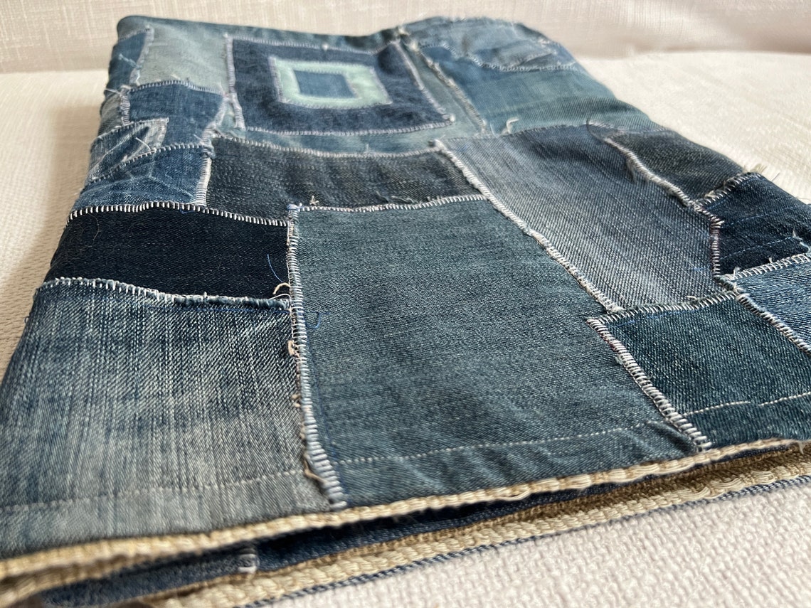 Modern Denim Quilt Patchwork Wall Hanging Can Be Used as A - Etsy