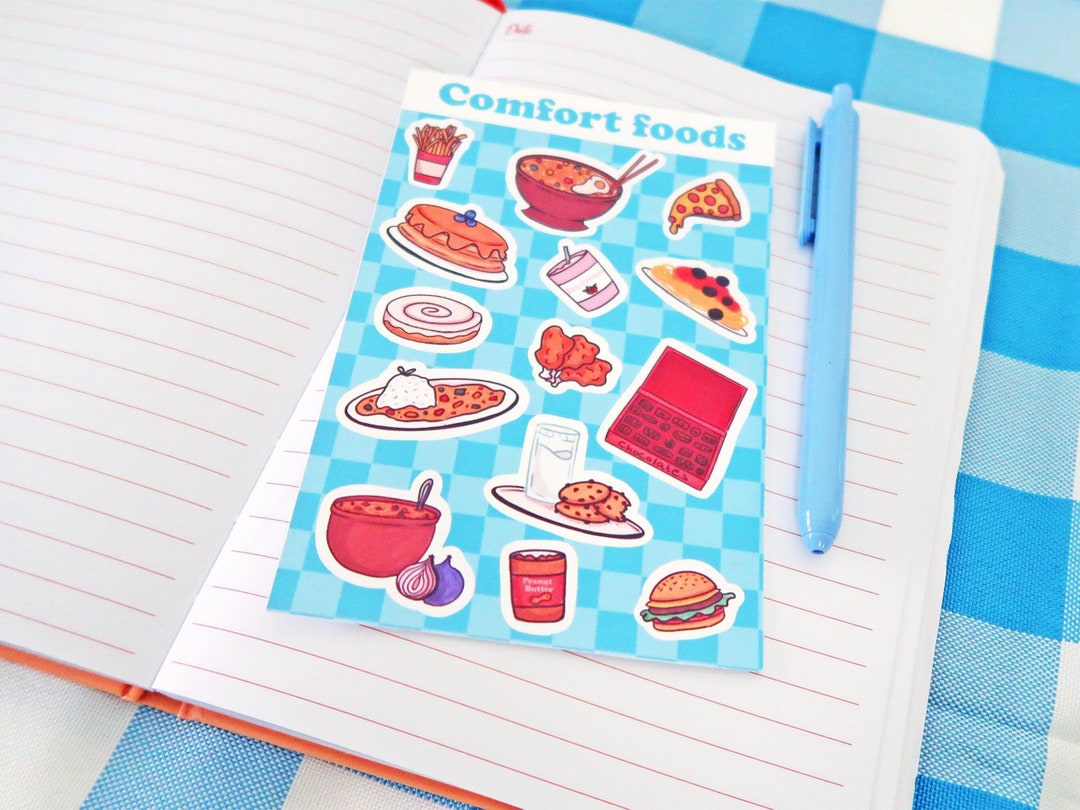 Comfort Foods Sticker Sheet ~ Cute Stationery ~ Food Stickers ~ Kawaii ...