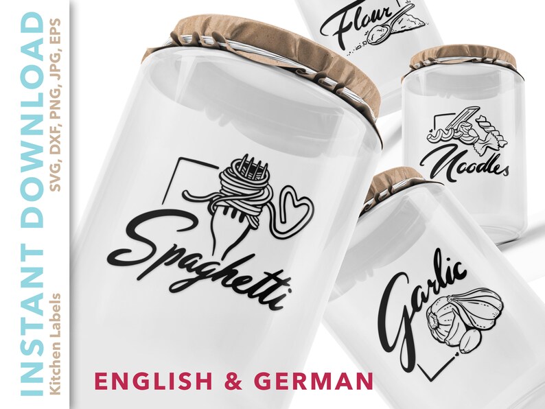 Kitchen Pantry Jar Labels Bundle SVG Digital Instant Download - Etsy