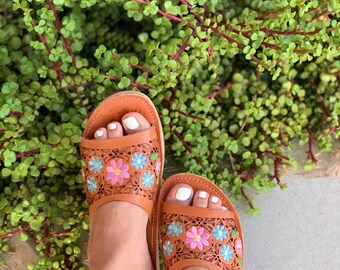 Sandales Huarache - Marron Floral