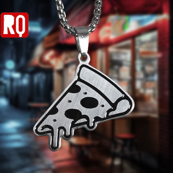 cartoon pizza necklace, Korean kawaii cartoon style