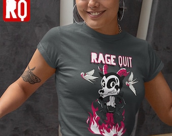 Rage Quit Satan t-shirt, high quality screen printed shirt, goth, harajuku, fun shirt