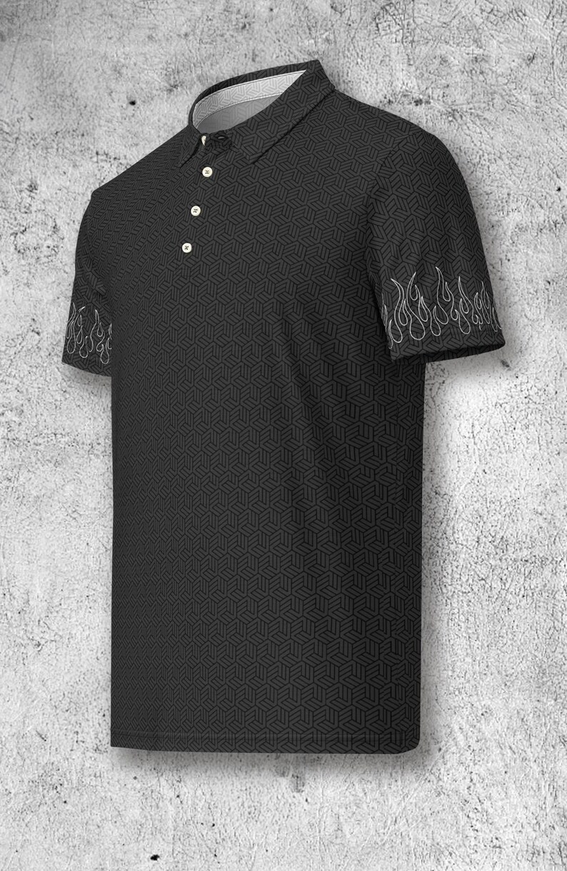 stylish men’s polo shirt that stands out with subtle details. Fashionable polo shirt,
Urban polo shirt,
Patterned polo shirt,
Polo shirt with graphics,
Short sleeve polo shirt.