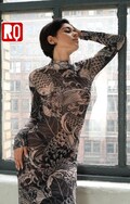 Japanese bodycon sheer mesh dress, revealing see through dress