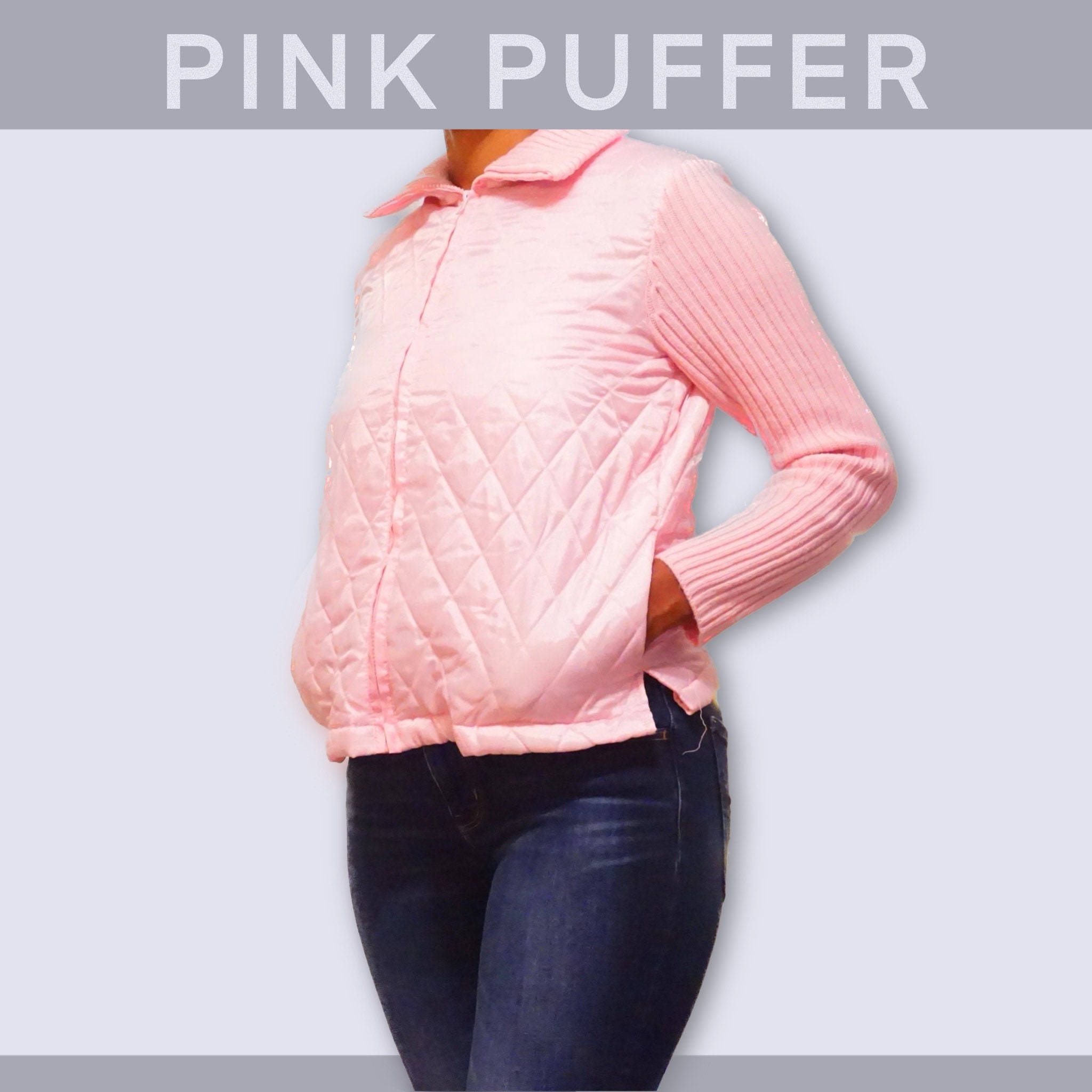 Vintage Pink Puffer Jacket tear on Inside Etsy