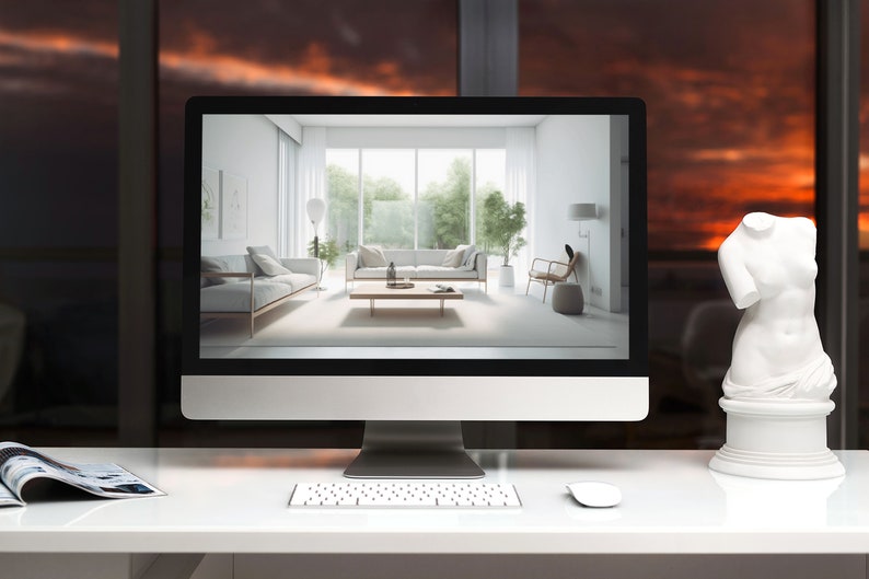 Zoom Virtual Living Room Background Backdrop Office Etsy