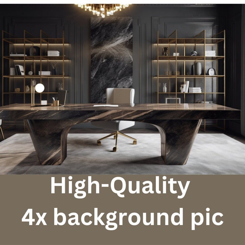 Zoom Virtual Background, Backdrop, 4x Picture Stylish Home Office