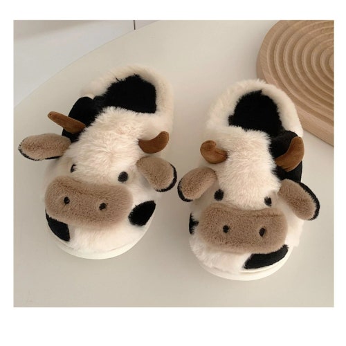Fluffy Cow Slippers Animal Sliper Slipper for Home Etsy