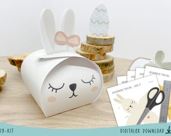 Easter DIY gift box - digital download, print yourself - Easter bunny - including craft instructions - pdf - craft set printable DI-1401