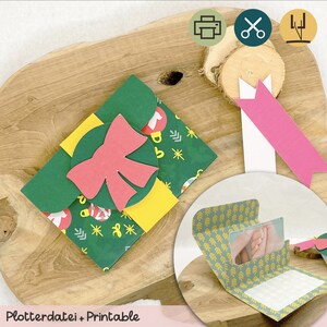 Card for voucher - modern Christmas card to print out - voucher packaging plotter file money gift - digi download - SVG DXF 2353