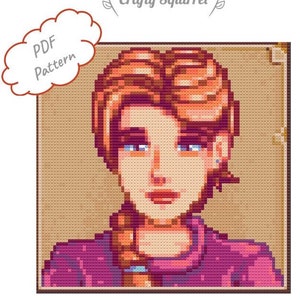 Jodi - Stardew Valley Inspired Cross Stitch Pattern - Instant PDF Download - PATTERN ONLY