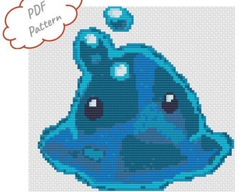 Puddle Slime - Slime Rancher Inspired Cross Stitch Pattern - Instant PDF Download - PATTERN ONLY