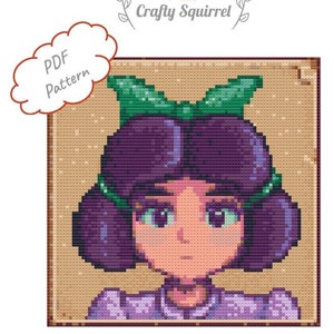 Jas - Stardew Valley Inspired Cross Stitch Pattern - Instant PDF Download - PATTERN ONLY
