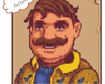 Gus - Stardew Valley Inspired Cross Stitch Pattern - Instant PDF Download - PATTERN ONLY