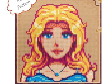 Haley - Stardew Valley Inspired Cross Stitch Pattern - Instant PDF Download - PATTERN ONLY
