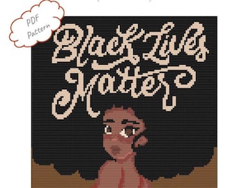 Black Lives Matter Cross Stitch Pattern - Instant PDF Download - PATTERN ONLY