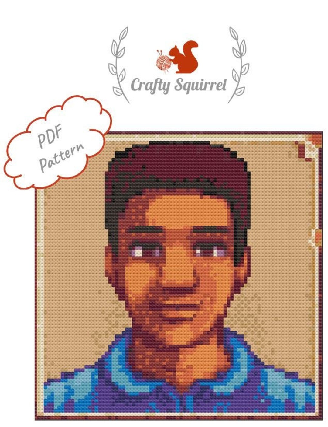 Demetrius Stardew Valley Inspired Cross Stitch Pattern Instant PDF Download  PATTERN ONLY - Etsy