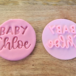 Custom fondant embosser, any name fondant stamp decoration, personalised cookie embosser