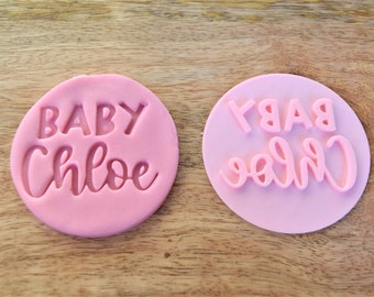 Custom fondant embosser, any name fondant stamp decoration, personalised cookie embosser