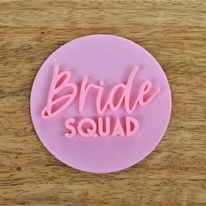 Bride Squad cookie stamp topper Hen party cupcake topper fondant embosser decoration Icing cupcake topper embosser hen do cookie decor stamp