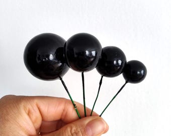 Zwarte ballen taarttopper verjaardagstaart decoratie verjaardagstaart accessoires Verjaardagstaarten verbeteren Feesttaarten versieren