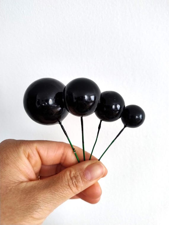 Black balls cake topper birthday cake decoration anniversary cake accessories Enhance birthday cakes Decorate party cakes
