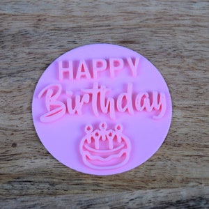 Happy birthday fondant stamp decoration, birthday cookie embosser perfect for cupcake and sweet boxes fondant stamp embosser decoration