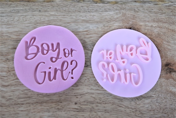 Boy or Girl cookie embosser, perfect for Cookie Stamp and cupcake fondant embosser decoration