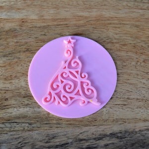 Christmas tree cookie fondant stamp embosser, cupcake fondant stamp topper