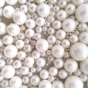 Weiße Streuteile essbare Perlen gemischte Größen Kuchen Cupcake Dekoration Backen Topping elegant Hochzeit Geburtstag Party Dessert 50 HALAL