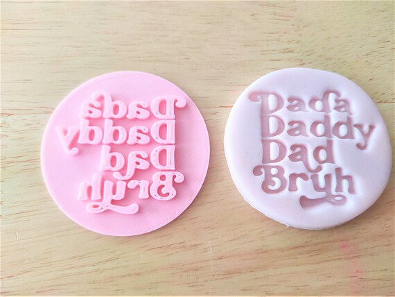 Dada, Daddy, Dad, Bruh cookie stamp, cupcake icing topper decoration, fathers day embosser, cupcake fondant  sign