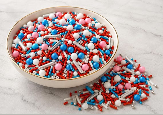 Superhero Sprinkles Edible Cake Decorations Red Blue Sprinkle Mix Kids Birthday Cupcake Toppers Halal 50g