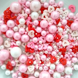 Red Heart Mix Edible Sprinkles Cake Decoration Valentines Day Cupcake Toppers Baking Confetti Wedding Dessert Topping Birthday Party HALAL