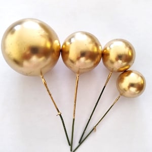 Mini Balls cake topper birthday Gold cake accessories