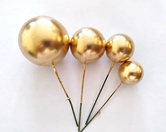 Mini Balls taarttopper gouden verjaardagstaartaccessoires